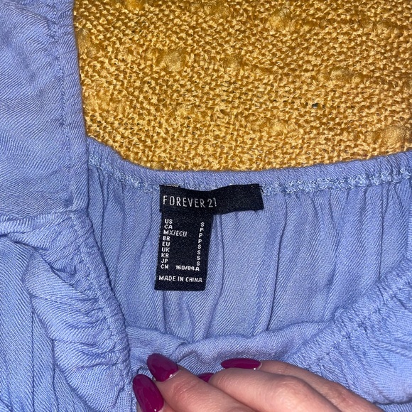 Light Blue Forever 21 Milkmaid Dress - Picture 3 of 7